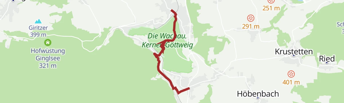 Route map: Weitwanderweg Kremstal-Donau 03: Furth